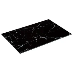 Planche à Découper en Verre Marbre 30cm Noir