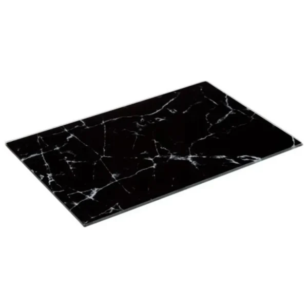 Planche à Découper en Verre Marbre 30cm Noir