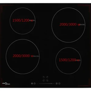 Plaque de cuisson à induction 4 brûleurs Contrôle tactile 7000W