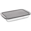 Plat à four rectangle 29 x 18 cm en verre avec couvercle