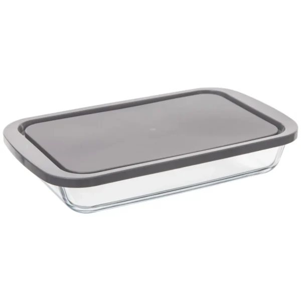 Plat à four rectangle 29 x 18 cm en verre avec couvercle