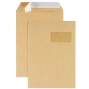 Pochette papier kraft avec fenêtre - 22.9 x 32.4 cm