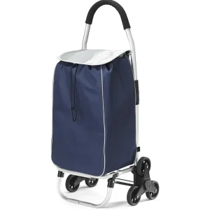 Poussette de marché 6 roues 46l bleu/gris - easypouss trio