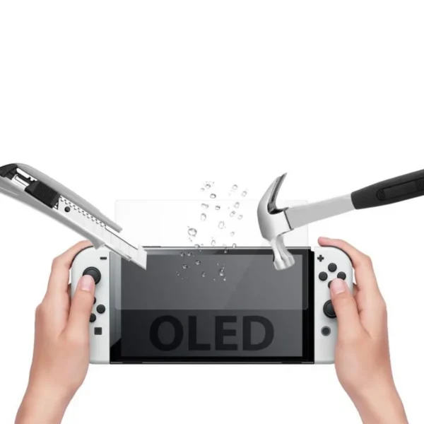 Protection ecran en verre trempé pour console Switch Oled