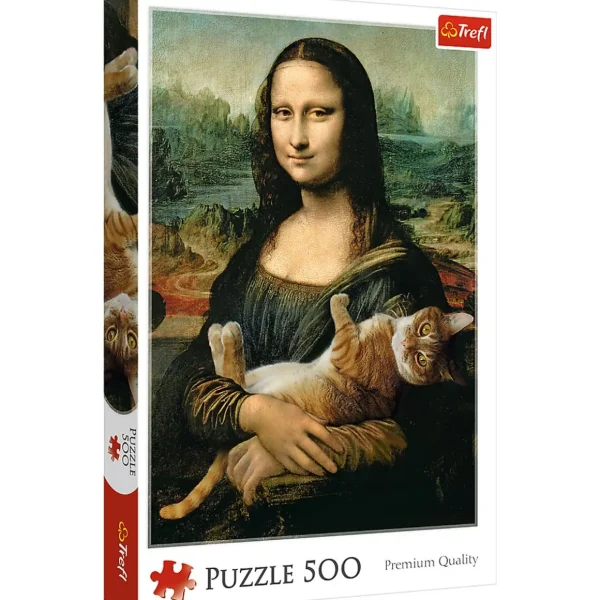 Puzzle 500 pièces Mona Lisa et Chat