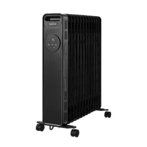 Radiateur electrique bain dhuile 2500W OCEANIC - 3 puissances - Thermostat electronique - Telecommande - Mobile - Noir