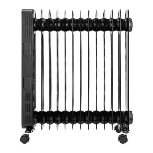 Radiateur electrique bain dhuile 2500W OCEANIC - 3 puissances - Thermostat electronique - Telecommande - Mobile - Noir