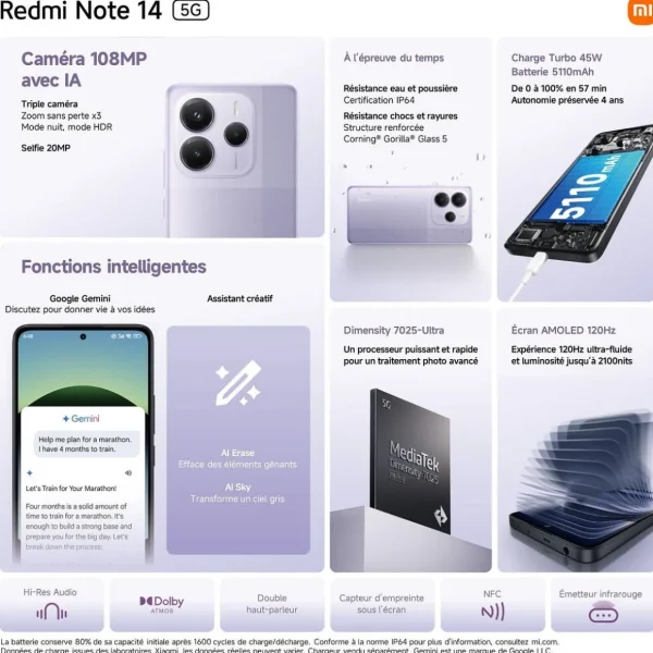 Redmi Note 14 5G 256Go - Vert
