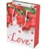 Sac Cadeau Imprimé Love Rose 42cm Rouge