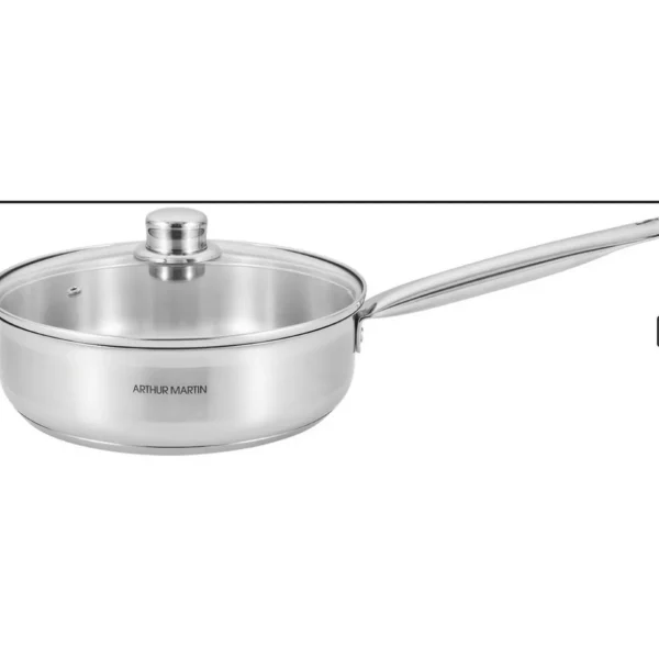 Sauteuse 24cm inox avec couvercle en verre tous feux dont induction