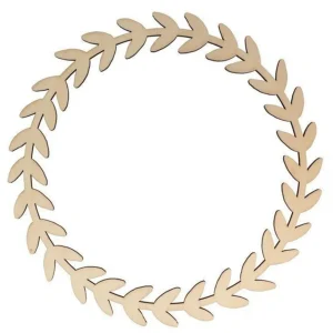 Silhouette en bois Ø 34 cm - Couronne de feuilles