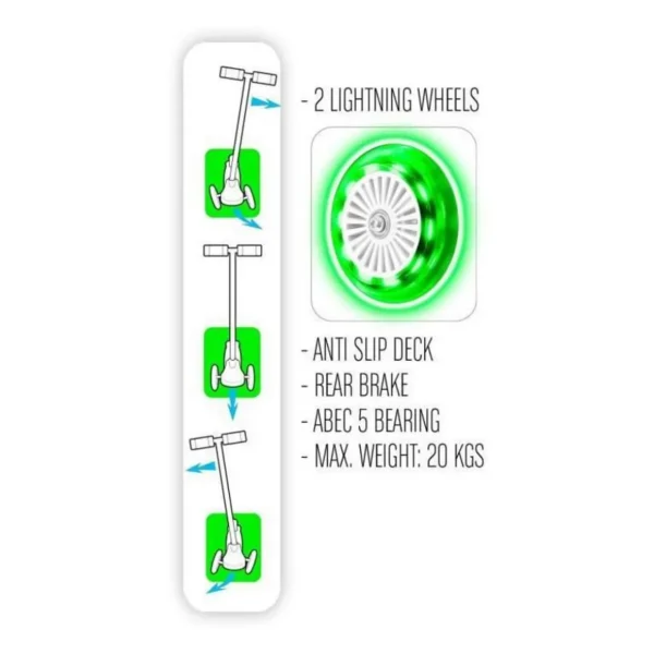 STAMP Trottinette 3 roues a balance SKIDS CONTROL roues lumineuses