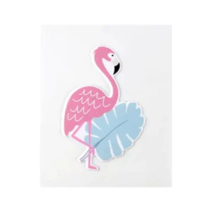 Sticker Puffy Flamant Rose 10cm Rose