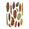 Stickers Effet Métal Plumes Multicolore