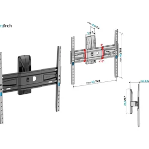 Support mural TV TV inclinable et orientable pour 32 a 77