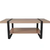 Table basse L120cm chêne blanchi et métal noir PROVIDENCE