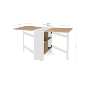 Table console extensible avec rangements L150 cm JESSIE