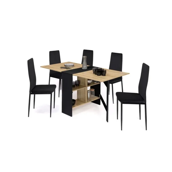 Table console extensible avec rangements L150 cm JESSIE