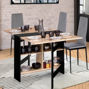 Table console extensible avec rangements L150 cm JESSIE