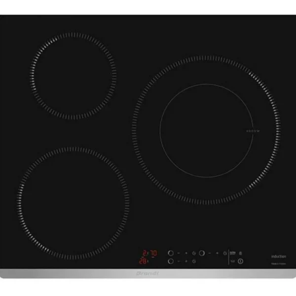 Table de cuisson induction 60cm 3 feux 7400w noir - bpi1639kx