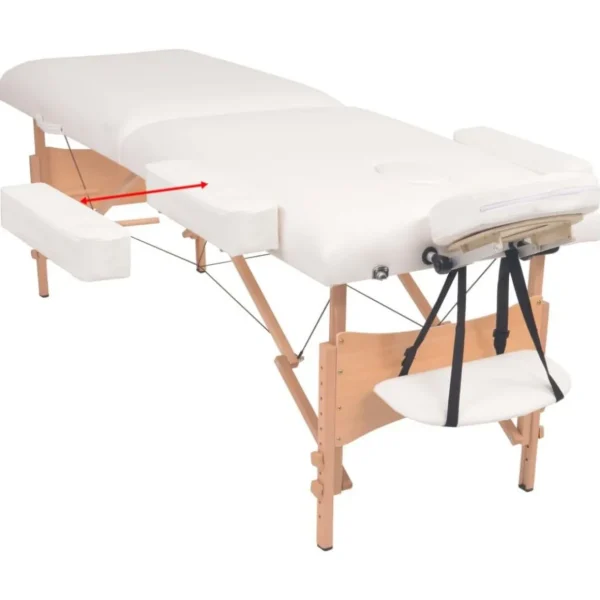 Table de massage pliable et tabouret 10 cm d'epaisseur Blanc