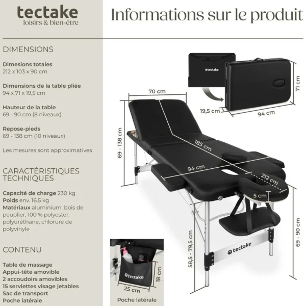 Table de massage pliable PHUKET