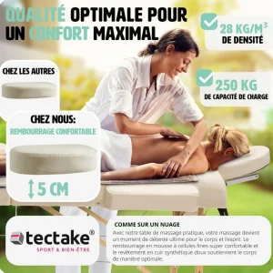 Table de massage pliante 2 Zones Bois, cosmétique, portable