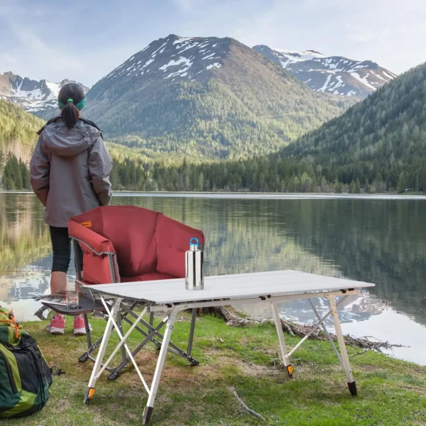 Table pliante en aluminium table de camping table de jardin 6 personnes hauteur réglable + sac de transport