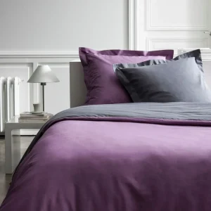 Taie d'oreiller volant unie percale pur coton 78 fils