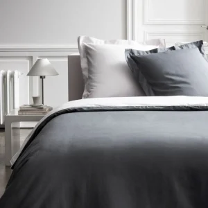 Taie d'oreiller volant unie percale pur coton 78 fils