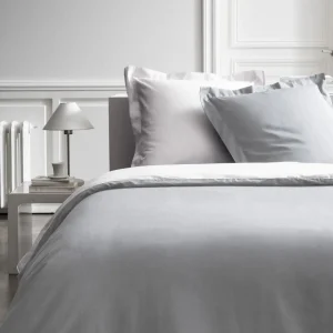 Taie d'oreiller volant unie percale pur coton 78 fils