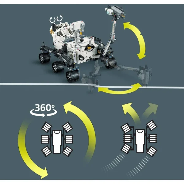 Technic 42158 - NASA Mars Rover Persévérance, Avec AR App Expérience, Découverte de la Science et de l'Espace, Jouet de Construction d'Ingénierie de Véhicule