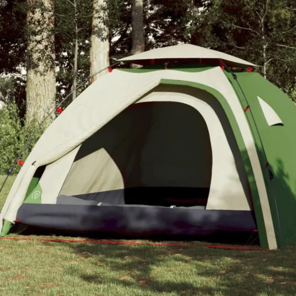 Tente de camping à dôme 4 personnes vert libération rapide