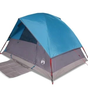 Tente de camping à dôme 2 personnes bleu imperméable