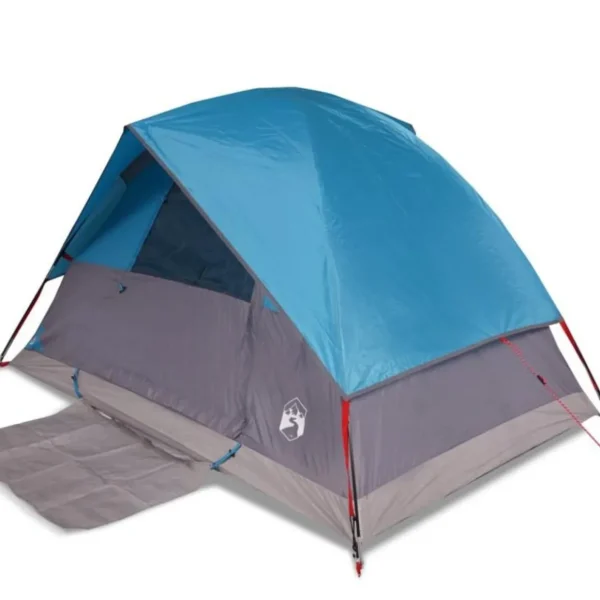 Tente de camping à dôme 2 personnes bleu imperméable