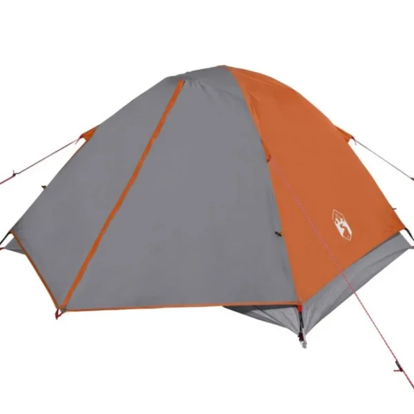 Tente de camping à dôme 3 personnes orange imperméable