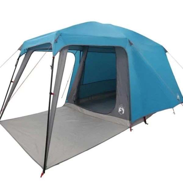 Tente de camping avec dôme porche 5 personnes bleu imperméable