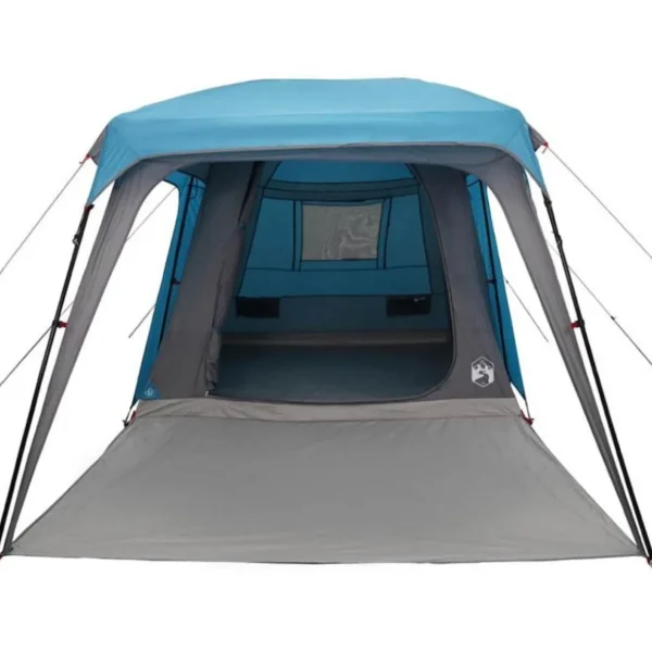 Tente de camping avec dôme porche 5 personnes bleu imperméable