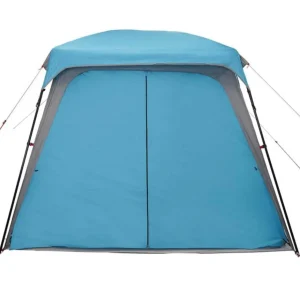 Tente de camping avec dôme porche 5 personnes bleu imperméable