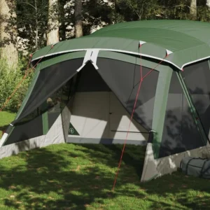 Tente de camping avec porche 4 personnes vert imperméable