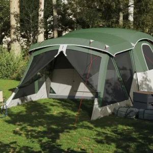 Tente de camping avec porche 4 personnes vert imperméable