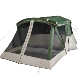 Tente de camping avec porche 4 personnes vert imperméable