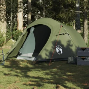 Tente de camping tunnel 2 personnes vert olive imperméable