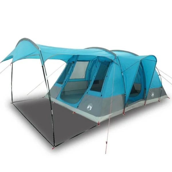 Tente de camping tunnel 5 personnes bleu imperméable