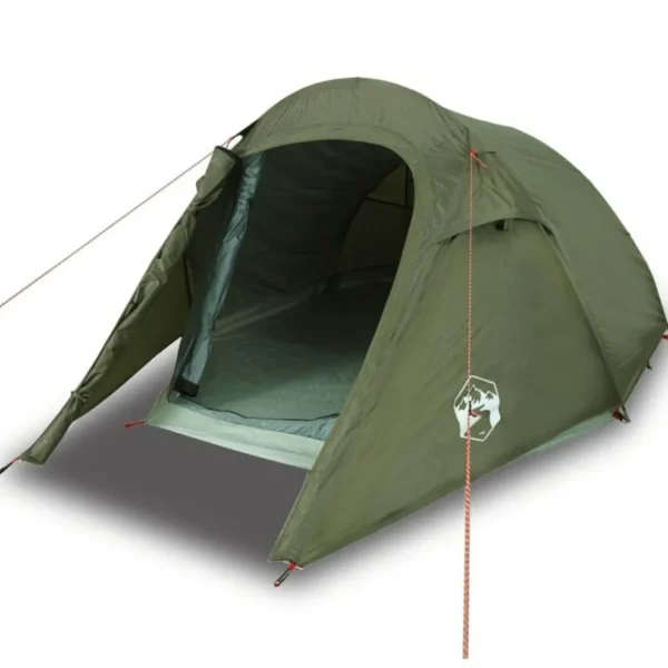 Tente de camping tunnel 2 personnes vert olive imperméable