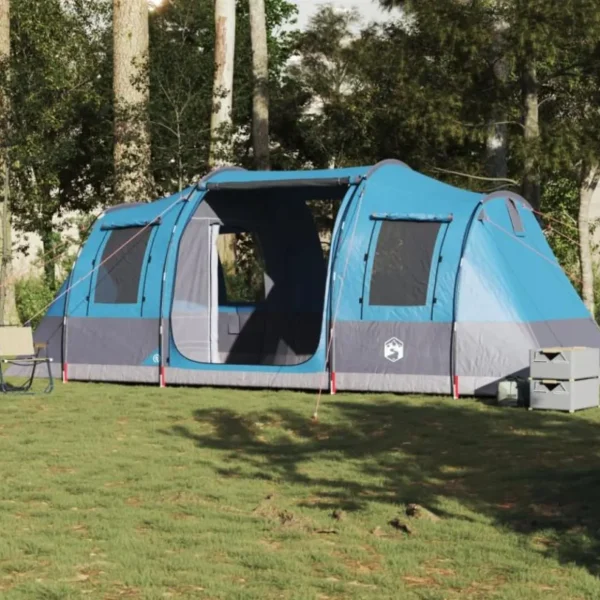 Tente de camping tunnel 4 personnes bleu imperméable