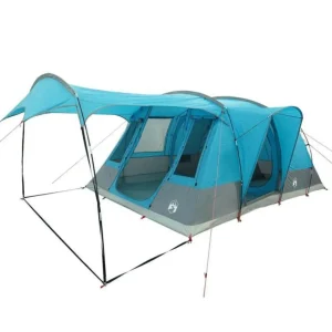 Tente de camping tunnel 5 personnes bleu imperméable