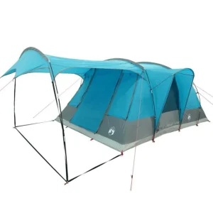 Tente de camping tunnel 5 personnes bleu imperméable