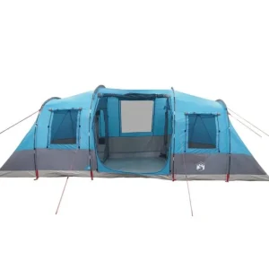 Tente de camping tunnel 4 personnes bleu imperméable