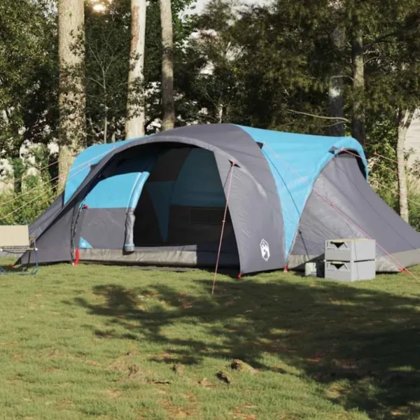 Tente familiale à dôme 6 personnes bleu imperméable